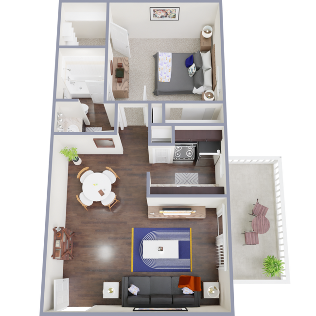 1 Bed, 1 Bath 0226 floor plan